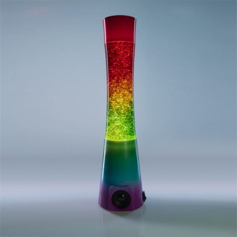 Rainbow Glitter Speaker Lamp - 9.50 x 9.50 x 42 cm - Bluetooth & AUX Connection - SuperSaverAU - view 1
