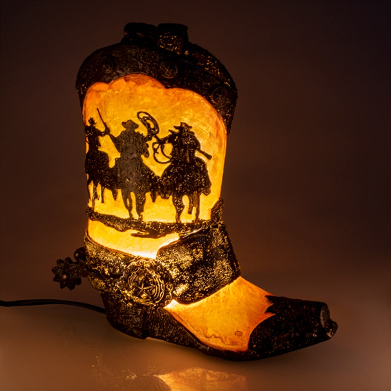 Cowboy Boot Table Lamp - Metal Look Trimming, 260(L) x 110(W) x 253(H) mm, Soft Glow - SuperSaverAU - view 1