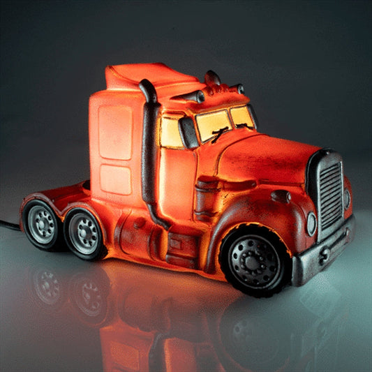 Classic Red Semi-Truck LED Table Lamp 25cm Long, 15cm High with Gift Box
