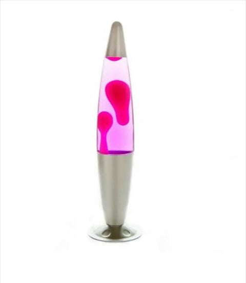 Silver/Pink Peace Motion Lamp, 630ml - Floating Wax in Pink Liquid - SuperSaverAU - view 1