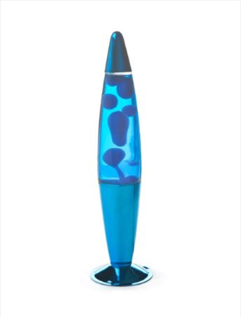 Blue Metallic Peace Motion Lamp - Classic Groovy Design, Light-Up Wax Effect