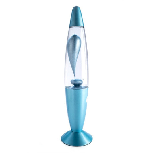 Blue Metallic Magma Motion Lamp - Classic Rocket Shape with Stunning Lava Effect