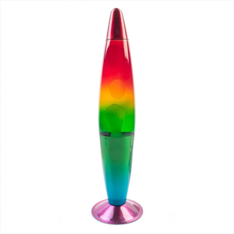 Rainbow Motion Lava Lamp - Classic Rocket Shape, Rainbow Gradient Glass Body - SuperSaverAU - view 1