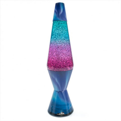 Edgy Aurora Diamond Glitter Lamp - Pink & Blue Gradient Glass, Swirling Glitter - SuperSaverAU - view 1
