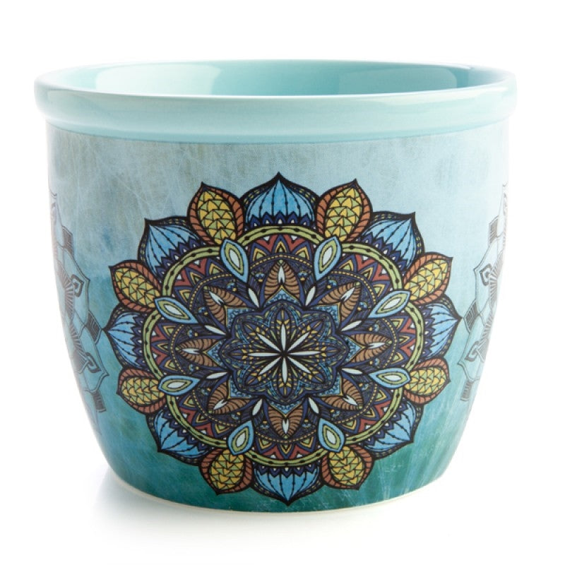 Wild Scents Blue Mandala Ceramic Smudge Bowl with Sage Holder