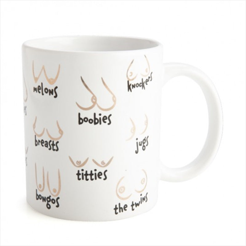 Boobs Metallic Ceramic Mug - 80×80×95mm, Hand Wash Only, Gold Illustrations - SuperSaverAU - view 1