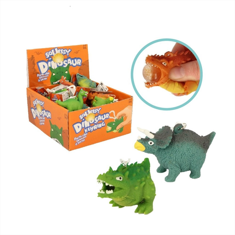 Squeezy Dinosaur Keyring 5.5cm Stress Relief Novelty Accessory - SuperSaverAU - view 1