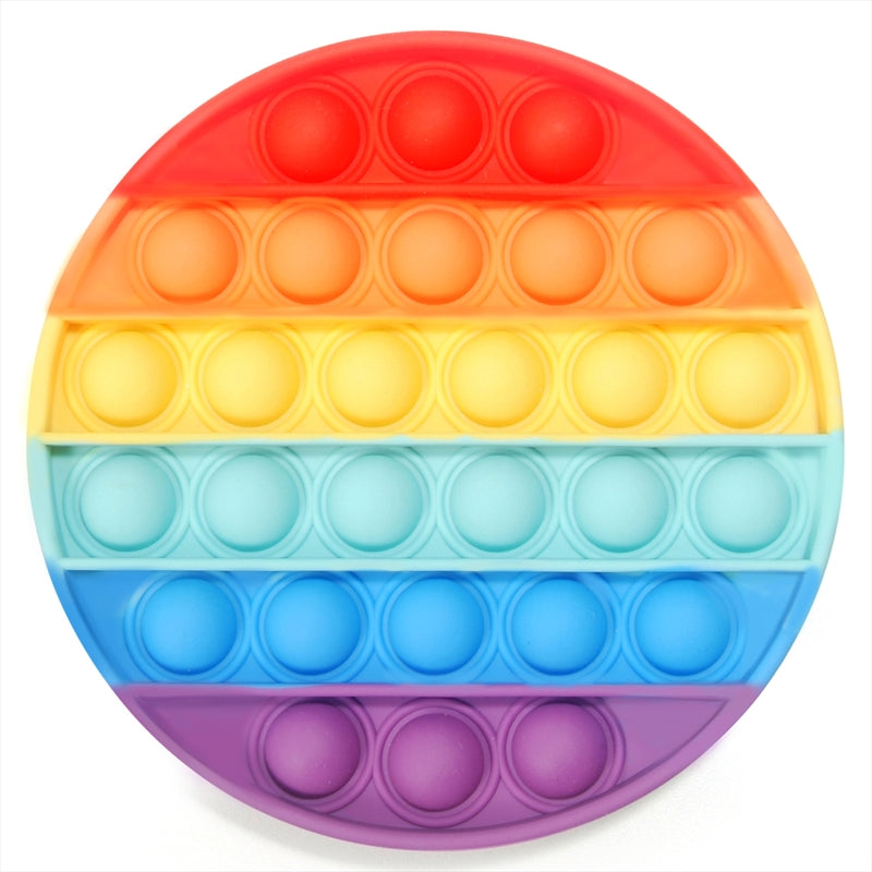 Rainbow Round Push And Pop Sensory Toy - Silicone, 3+ Years, Reusable - SuperSaverAU - view 1