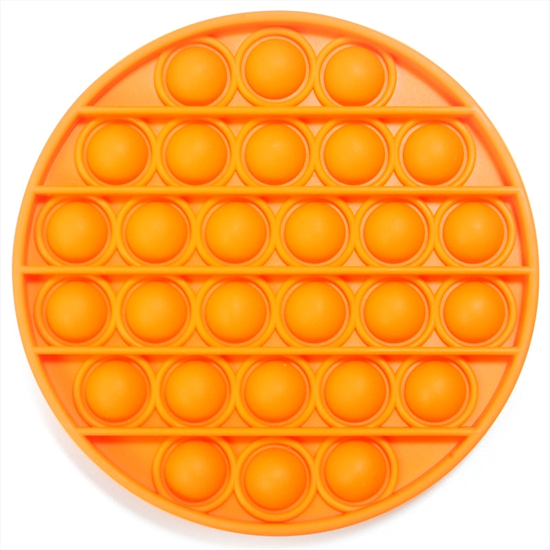 Orange Round Push And Pop Sensory Toy - Reusable Silicone, Ages 3+ - SuperSaverAU - view 1