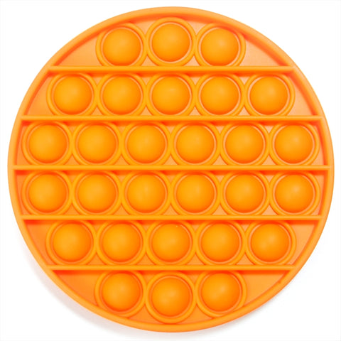 Orange Round Push And Pop Sensory Toy - Reusable Silicone, Ages 3+ - SuperSaverAU - view 1