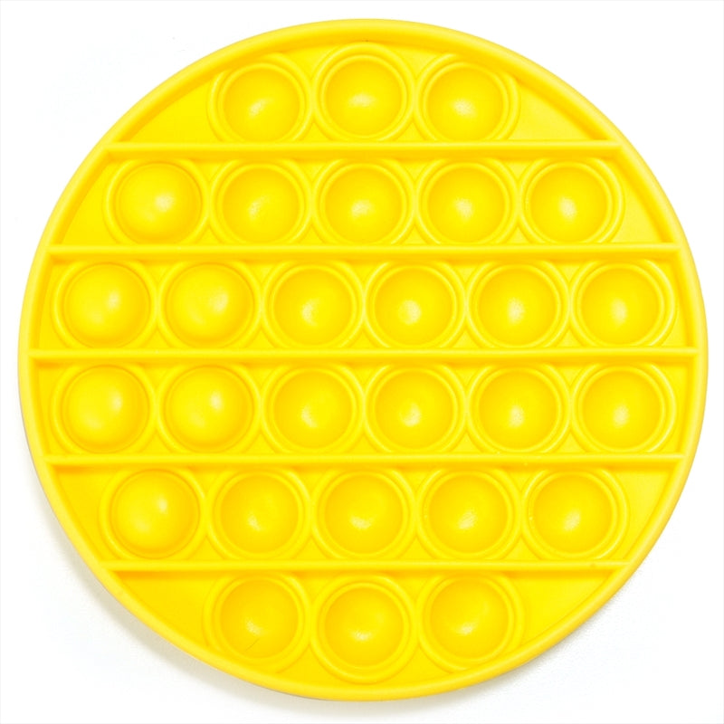 Yellow Round Push And Pop Silicone Sensory Toy - Ages 3+, Reusable Fun - SuperSaverAU - view 1