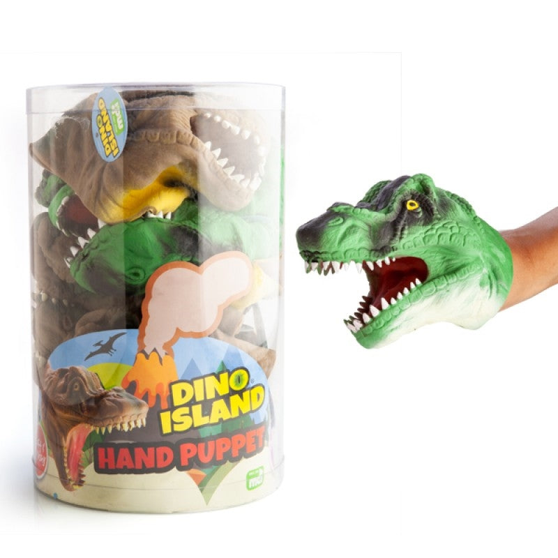 Dino Island Hand Puppet - Soft & Squishy, Assorted Green/Brown, Individual Item - SuperSaverAU - view 1