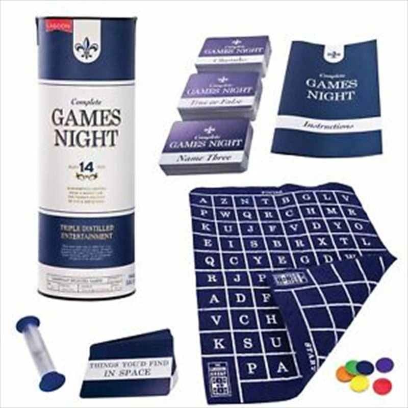 Lagoon Complete Games Night Set - 3 Classic Games in Cask Packaging, 95x95x250mm - SuperSaverAU - view 1