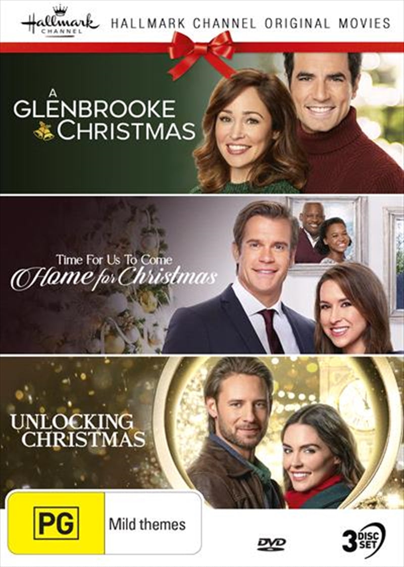 Hallmark Christmas DVD - A Glenbrooke Christmas, Time For Us To Come Home, Unlocking Christmas
