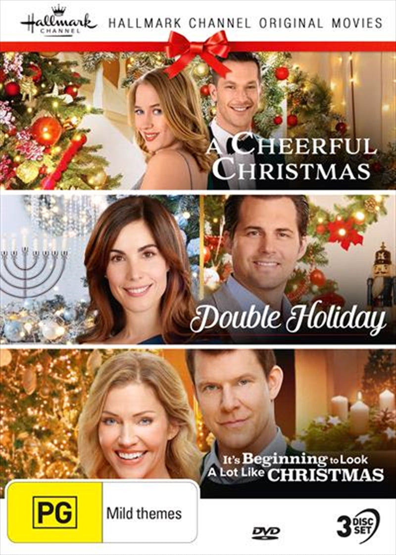 Hallmark Christmas DVD - A Cheerful Christmas / Double Holiday / It's Beginning To Look A Lot Like Christmas
