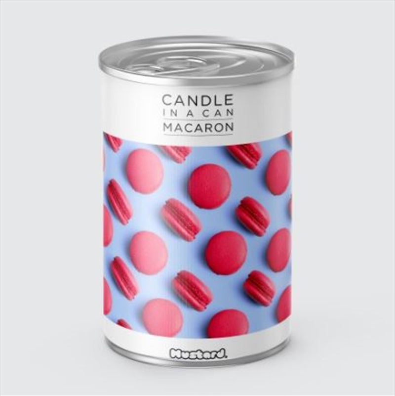 Mustard Candle In A Can - Macaron Scented, Cookies & Popcorn Aroma - SuperSaverAU - view 1