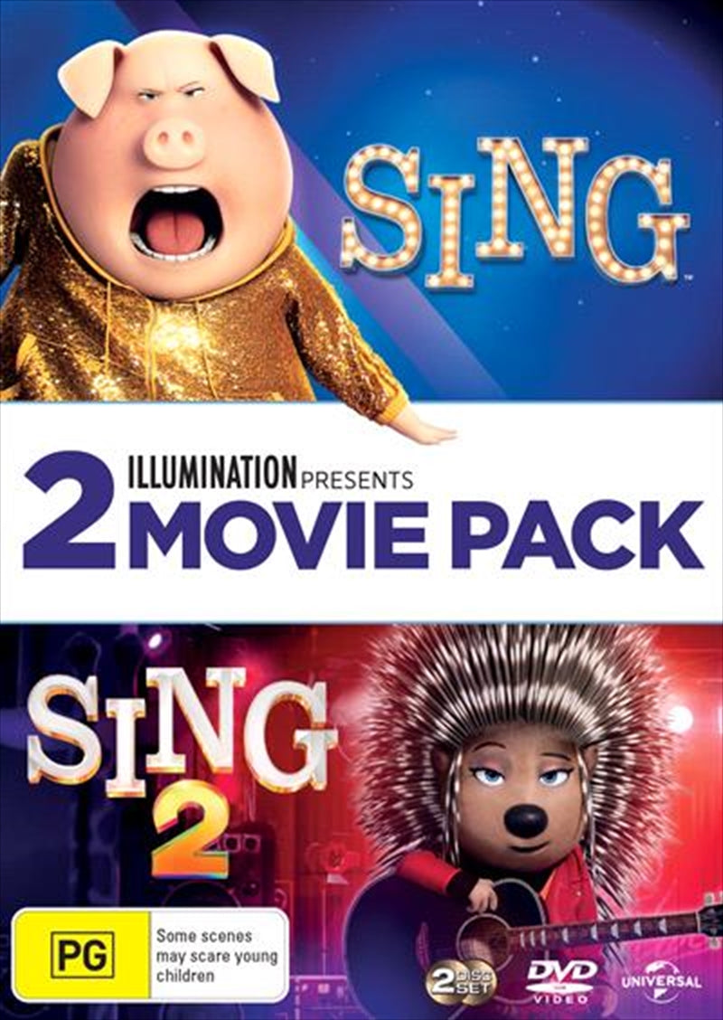 Sing / Sing 2 Movie Franchise Pack DVD - 2 Movies, Family Entertainment