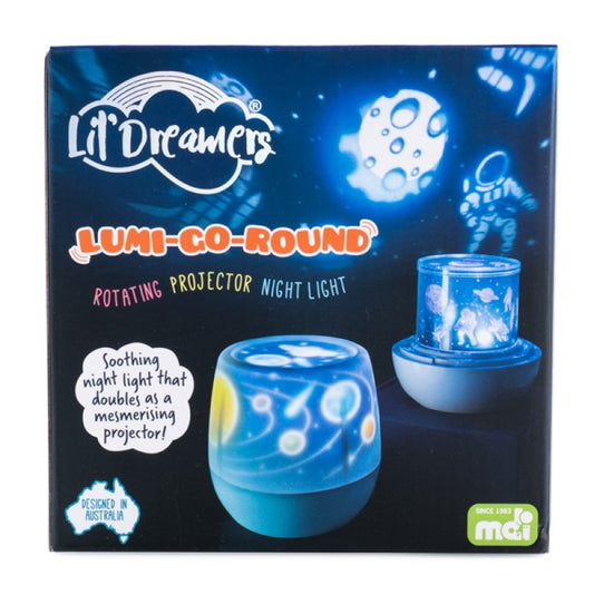 Lil Dreamers Space Rotating Projector Night Light with 4 Settings & USB/Battery Power