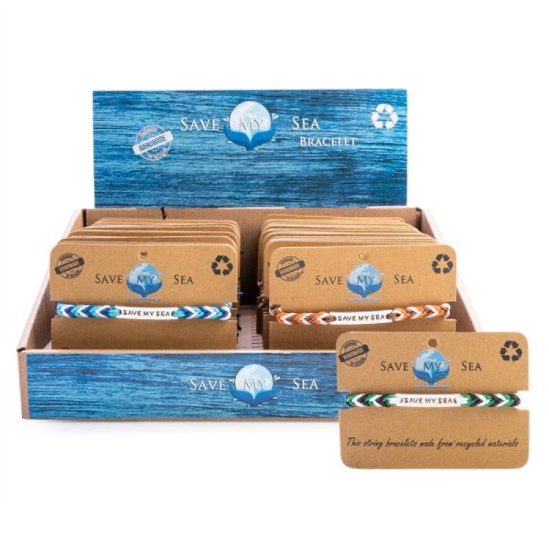 Save My Seas Woven Bracelet - Handmade, Recycled Materials, (SENT AT RANDOM) - SuperSaverAU - view 1