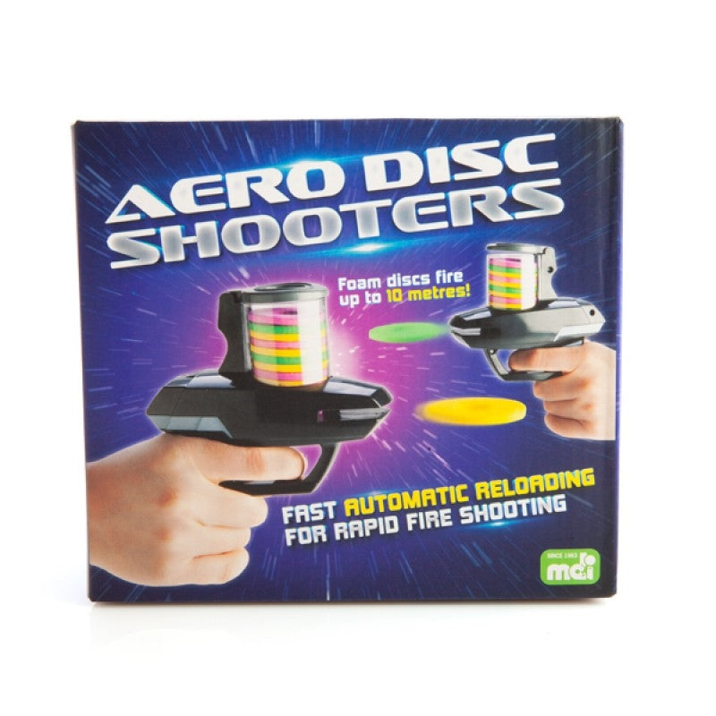 Aero Disc Shooters - Retro Shooter Toy, 2 Shooters, 10m Range, Foam Discs, 140x55x165mm