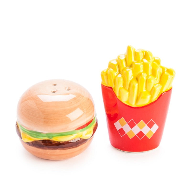Burger Fries Salt Pepper Set - 68mm x 68mm x 55mm - Cute & Yummy Accompaniment - SuperSaverAU - view 1