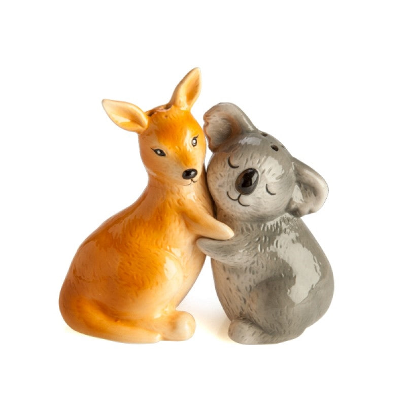 Cute Kangaroo & Koala Salt and Pepper Shakers 120mm - Aussie Pride Decor - SuperSaverAU - view 1