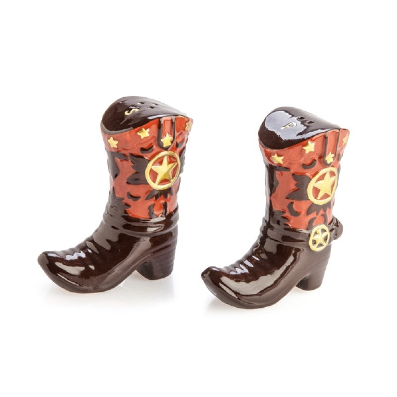 Cowboy Boots Salt and Pepper Shaker Set Hand Wash Only