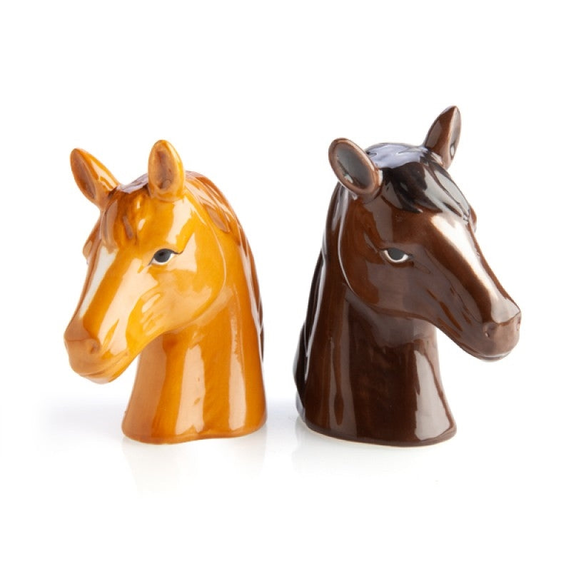 Premium Horse Salt and Pepper Shaker Set Equestrian Tableware Gift