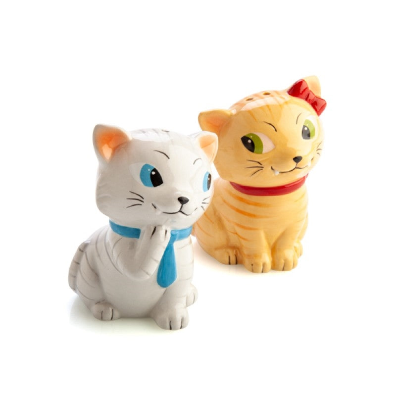 Tabby Cats Salt and Pepper Set - 125x60x90mm, Grey & Ginger, Hand Wash Only - SuperSaverAU - view 1