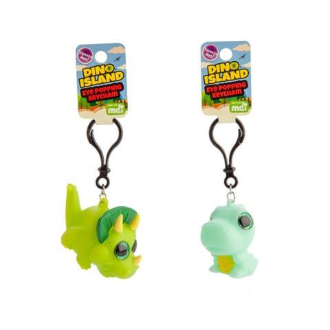 Dino Island Eye Popping Keychain - Clip-On with Sparkly Eyes, Assorted Designs (SENT AT RANDOM) - SuperSaverAU - view 1