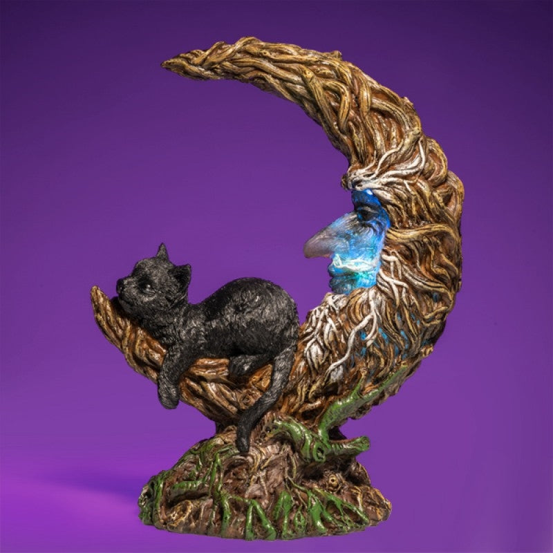 Black Cat Crescent Moon Tree LED Light - Unique Design, 1 Piece - SuperSaverAU - view 1