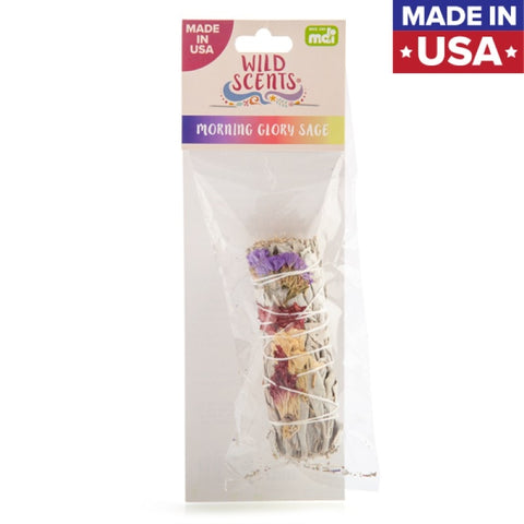 Wild Scents Morning Glory Sage and Herbs Smudge Stick Hand-Bound USA Made