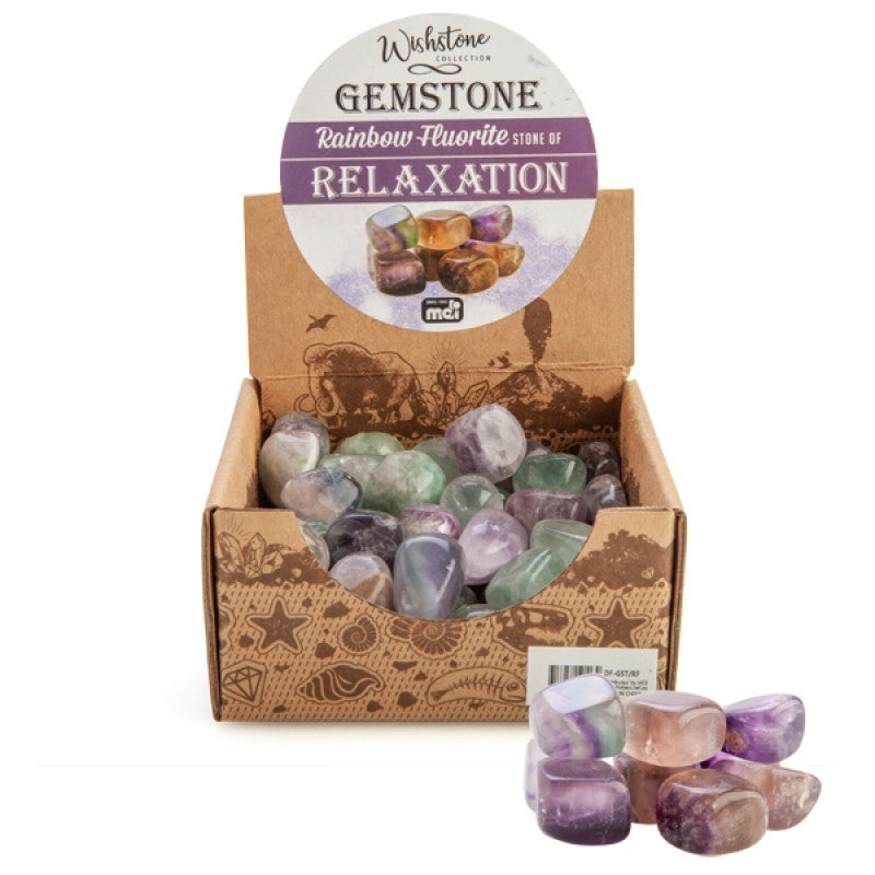 Wishstone Rainbow Fluorite Tumbled Gemstone Random Stone for Crystal Collection