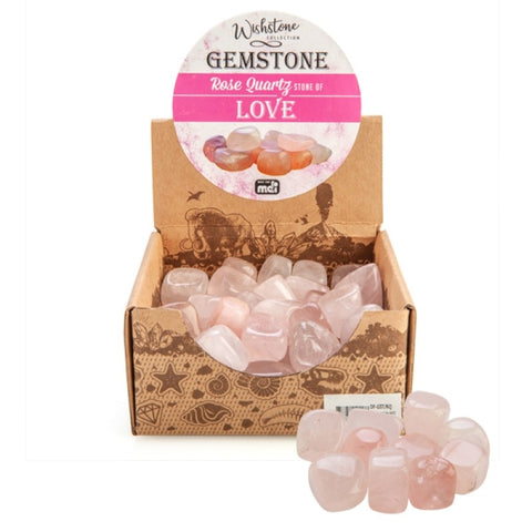 Wishstone Rose Quartz Tumbled Gemstone Random Stone for Crystal Collection