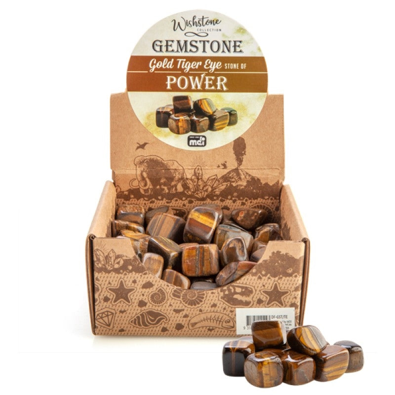 Gold Tiger Eye Tumbled Stone - Power, Endurance, Determination (Single Item) - SuperSaverAU - view 1
