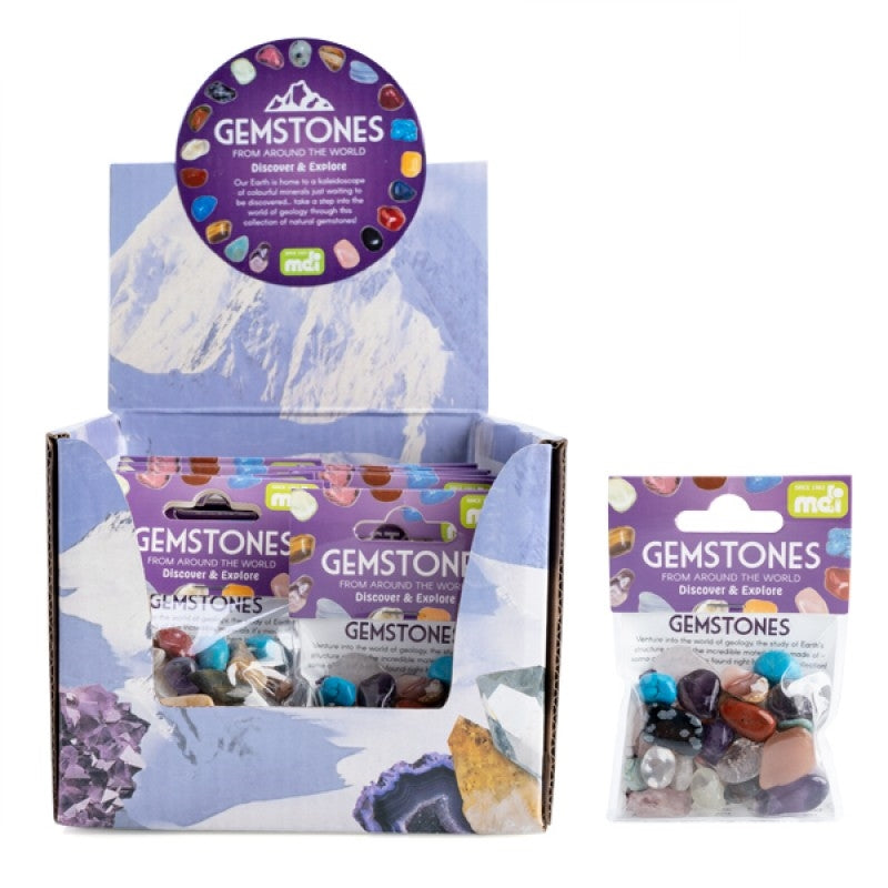Assorted Natural Gemstone Collection with Labelled Chart for Geology Learning - SuperSaverAU - view 1