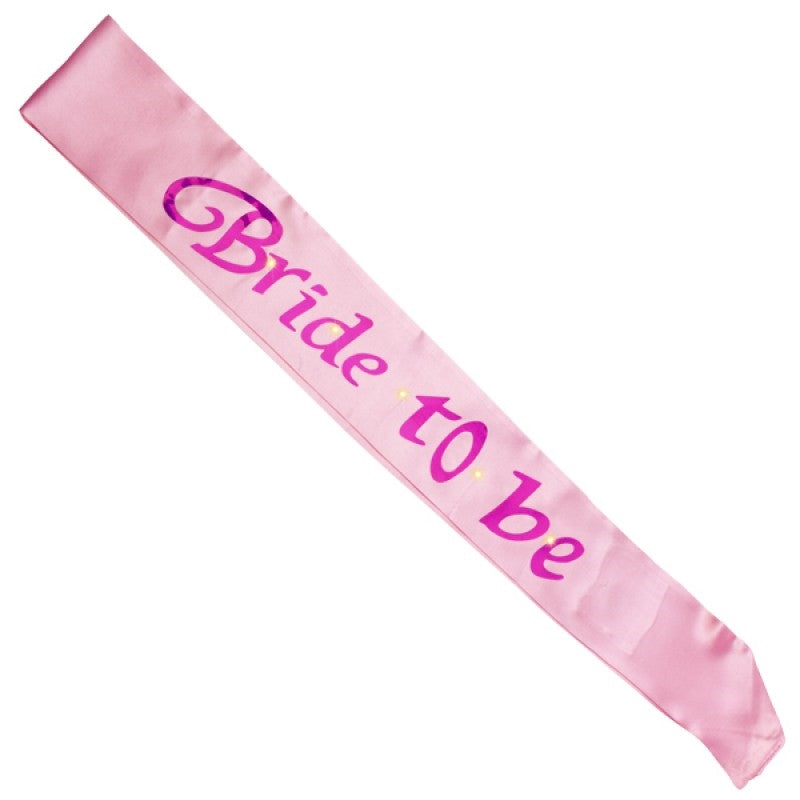 Pink Bride To Be Flashing Sash with Hot Pink Text for Hens Night Party - SuperSaverAU - view 1