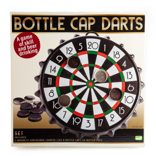 Magnetic Bottle Cap Darts Game - Family Fun with Traditional Darts, Includes Caps