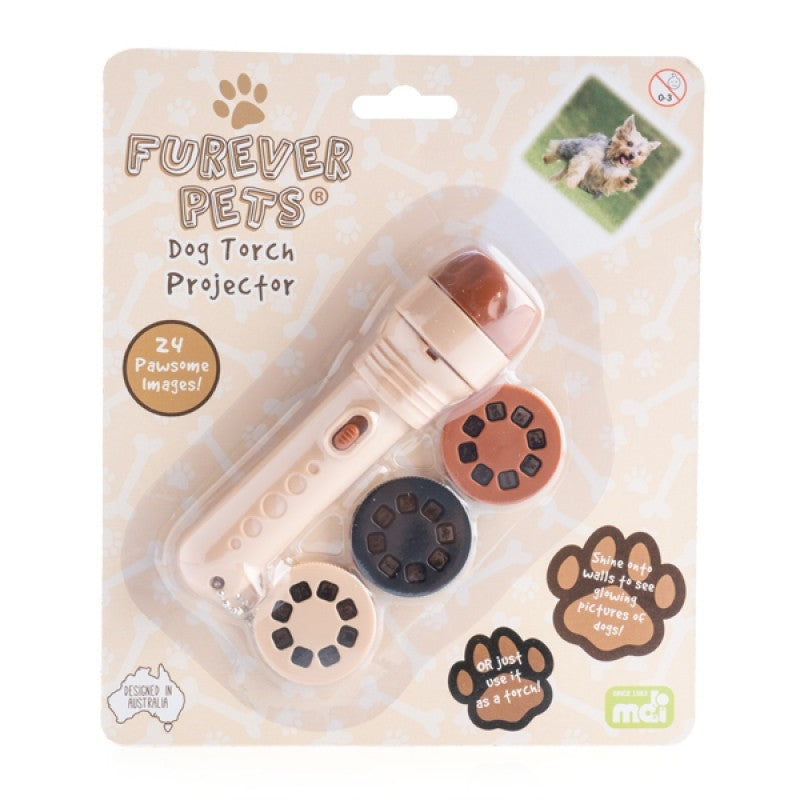 Furever Pets Brown and Tan Projector Torch with 24 Dog Images - SuperSaverAU - view 1