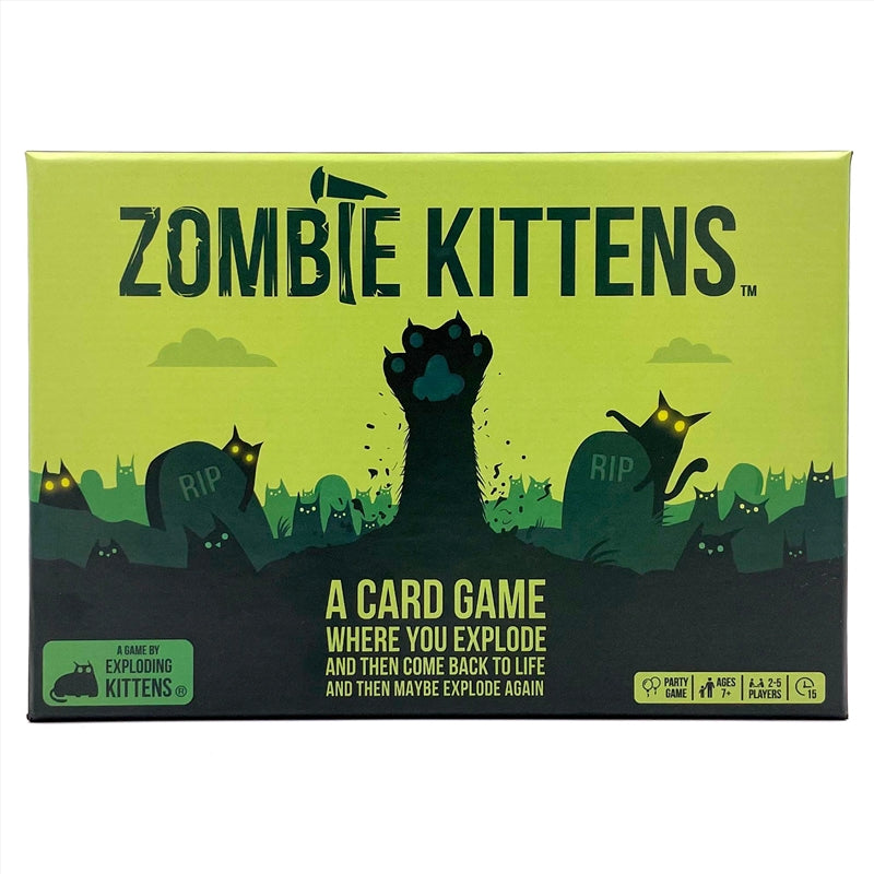 Exploding Kittens Zombie Kittens Stand-Alone Game for 2-5 Players, Ages 7+