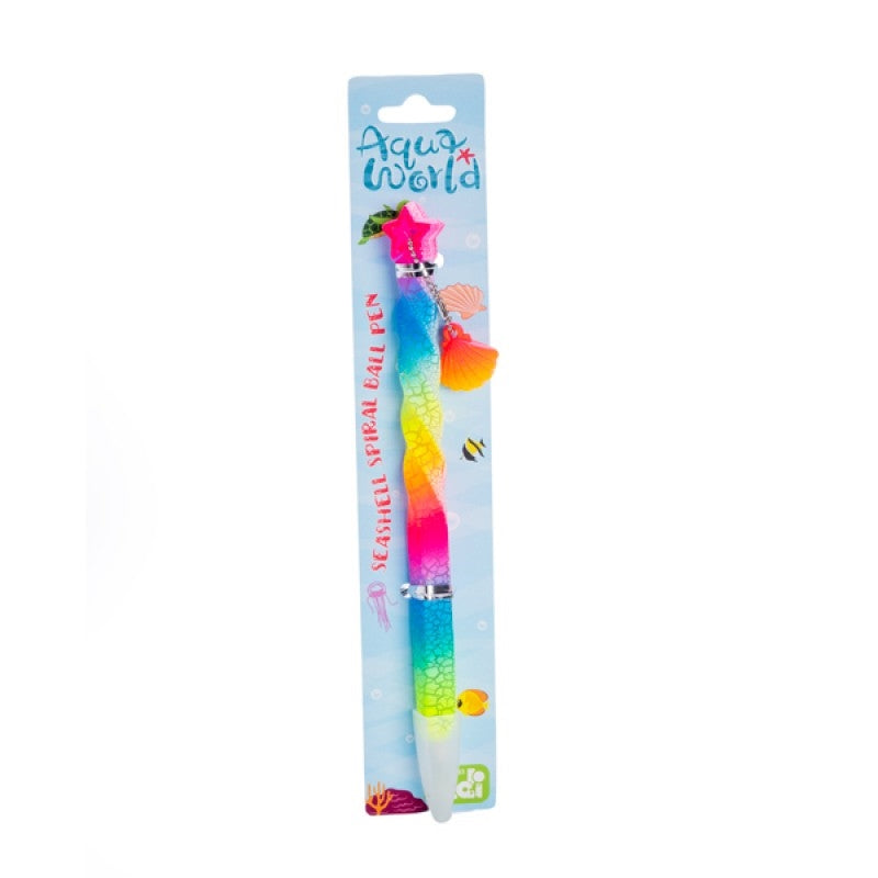 Seashell Spiral Ballpoint Pen - Assorted Shell Colors with Star Accent - SuperSaverAU - view 1