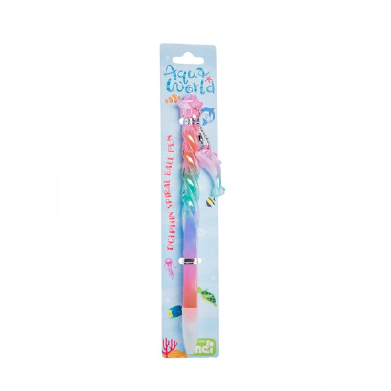 Dolphin Spiral Ballpoint Pen with Dolphin Charm, Assorted Colors, 2 Variations - SuperSaverAU - view 1