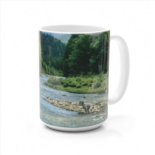 When Nature Calls Coffee Mug - 15oz Ceramic with Dog Landscape Design