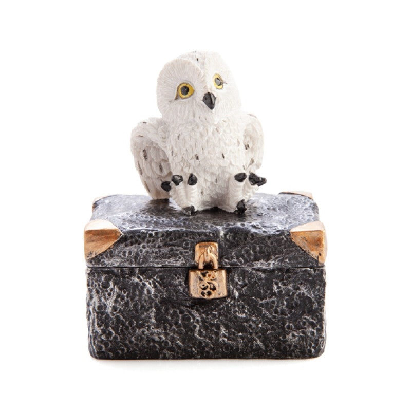 Snowy Owl Metal Chest Trinket Box 78x60x92mm - Sturdy Polyresin Design - SuperSaverAU - view 1