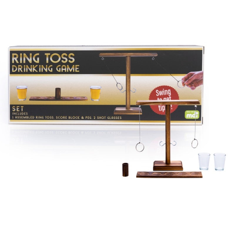 Ring Toss Drinking Game - Miniature Set with 2 Shot Glasses and Score Block - SuperSaverAU - view 1
