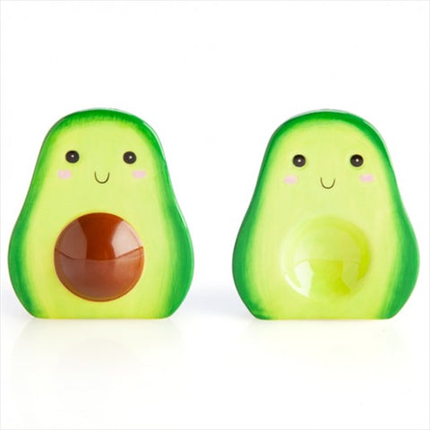 Avocado Salt and Pepper Shakers Set - Cute Ceramic, 3D Stone Design - SuperSaverAU - view 1