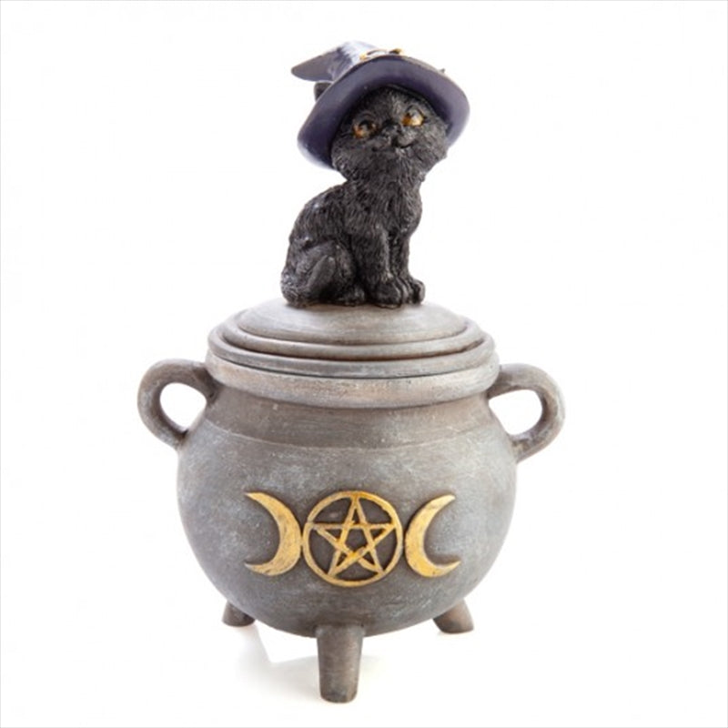 Black Cat Cauldron Trinket Box - Fun Family Toy for Play and Entertainment