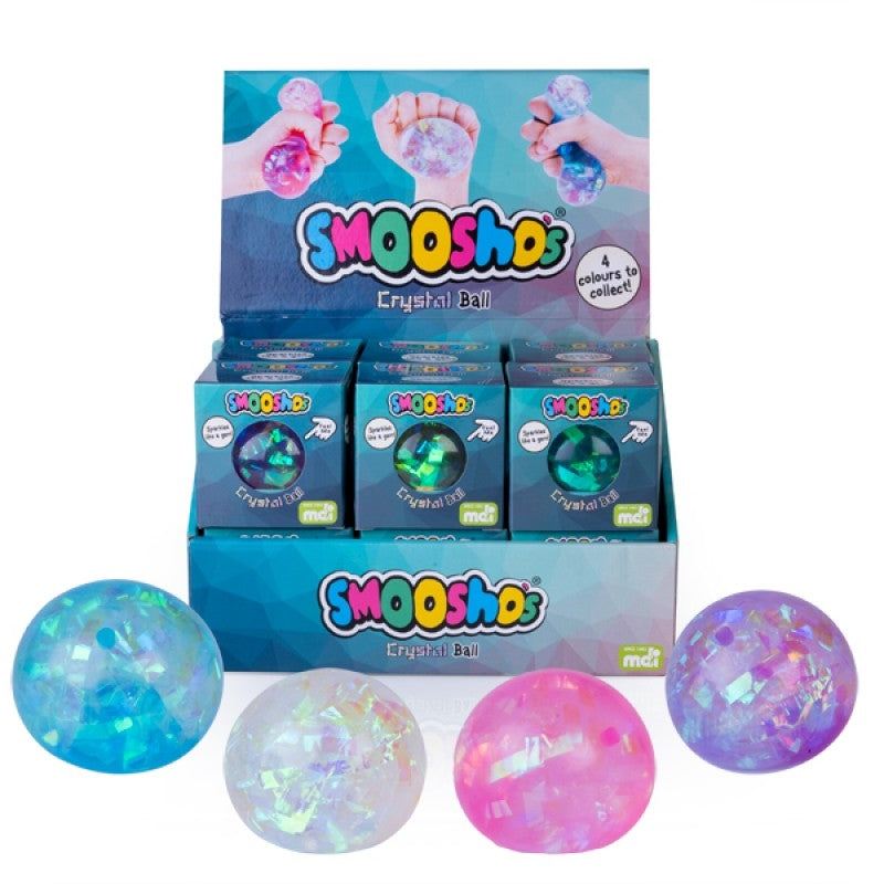 Crystal Smooshos Ball - Squishy Stress Relief Toy with Iridescent Ribbons