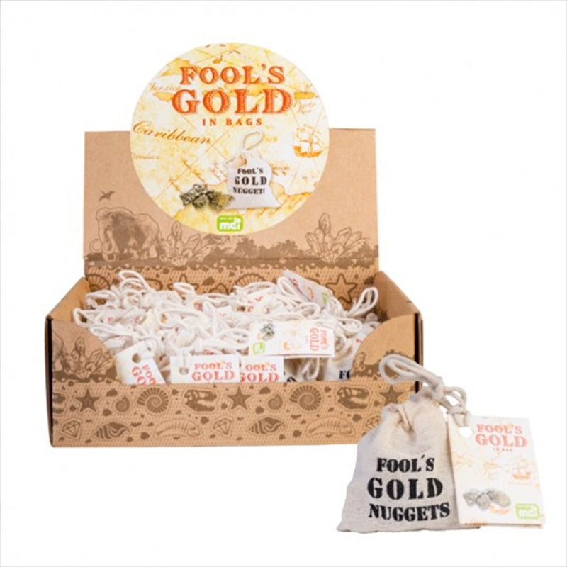 Fools Gold Pouch - Golden Pyrite Treasure for Luck, Abundance, Wealth - SuperSaverAU - view 1