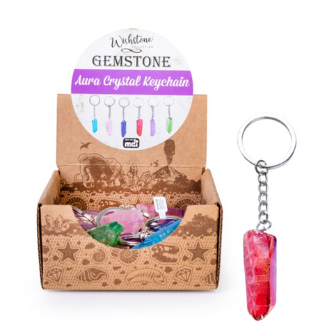 Gemstone Aura Quartz Point Keychain (Random Selection) - SuperSaverAU - view 1